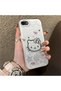 حافظة هاتف من السيليكون ذات حافة صلبة وخلفية صلبة متوافقة مع هاتف iPhone SE 2020 بنمط كيتي - 2