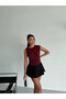 Women's Sleeveless Flowy Sandy Fabric Blouse Burgundy - 5