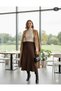 Women's Winter Nubuck Fabric Long Skirt with Elastic Waist, Length 95 cm - 2