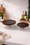 2-Piece Borosilicate Glass Luxury Glass Bowl with Acacia Lid - Presentation Bowl - Salad Bowl 18 cm - 22 cm - 2