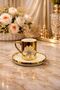 2-Person Porcelain Gold Platinum Plated Lotus Flower Coffee Cup Set 100 ml - 4