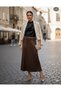Women's Winter Nubuck Fabric Long Skirt with Elastic Waist, Length 95 cm