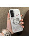 Silicone Edge Hard Back Phone Case Compatible with Samsung Galaxy A55 Kitty Pattern - 2