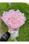 11-Piece Barbie Satin Rose Bouquet with Pink Glitter Tulle on White, Non-Fading Flower, Gift for Lover & Mother - 7