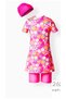 Children's Semi-Hijab Swimsuit with Floral Patterned Tights - 2