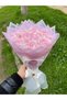 11-Piece Barbie Satin Rose Bouquet with Pink Glitter Tulle on White, Non-Fading Flower, Gift for Lover & Mother - 4