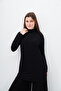 High Collar Sandy Tunic-Black - 2