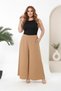 Women's Plus Size Relaxed Fit Elastic Waist Aerobin Linen Loose Trousers with Pockets 26051 - 3