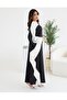 black and white satin dress. two tones jalabiya - 2