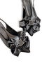 Women's Black Satin Mid Heel Stiletto with Bow New Season Hk1091 - 3
