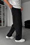 Men’s Black Baggy Fit Linen Blend Muslin Trousers with Breathable Fine Woven Structure - 6