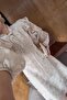 Lace Embroidered Scarf Collar Ecru Dress - 4