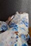 Blue Floral Patterned Shirt and Skirt Set - 5