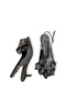 Women's Black Satin Mid Heel Stiletto with Bow New Season Hk1091