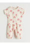 Lcw Baby Ecru Floral Baby Girl Muslin Blouse and Pants