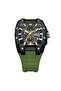Sporty Strong Design Men's Wristwatch |   Dark Green Silicone Cord, Chronograph, 5Atm - 6