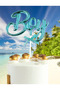 Cake Topper Stick with Ornament Chrome Gender Reveal Party Baby Shower Blue Lettered Stick - 2