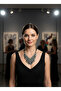 Stone Leaf Design Stylish Women's Necklace – Elegant Evening Dress Matching Statement Necklace for Night Events - 5