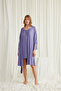 Women'S, Lilac, Low-Cut Collar and Lace Sleeves Dressing Gown Set