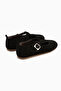 Danni Genuine Leather Black Suede Women's Ballerinas with Belt - 5