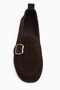 Oliva Genuine Leather Brown Buckle Women's Ballerinas - 3