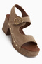 Cleo Mink Suede Belted Platform Heeled Women's Sandals