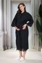 New Season Black Scallop Linen Dressing Gown Special Design Summer Cotton Maternity Dressing Gown, Nightgown Set - 4