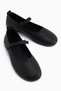 Sally Genuine Leather Black Strappy Women's Ballerinas - 3