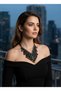 Black Crystal Stone Stylish Evening Dress Necklace – Vintage Design, Glamorous Women's Neck Accessory - 6