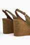 Caty Khaki Wedge Heeled Women's Sandals - 5