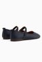 Sally Genuine Leather Navy Blue Strappy Women's Ballerinas - 5