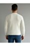 Ekru - Ribbed Oversize Crew Neck Knitwear / Crew Neck Sweater - 2