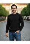 Black - Ribbed Oversize Crew Neck Knitwear / Crew Neck Sweater