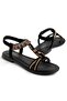 Rio Black Knitted Band and Stone Women's Sandals - 2