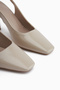 Senja Beige Blunt Toe Women's Heeled Shoes - 3