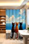 Bathroom Curtain, Sky and Three Friends Patterned Shower Curtain, Bathtub Curtain 175X200Cm - 3