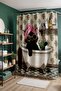 Bathroom Curtain, Madam Pisi Patterned Shower Curtain, Bathtub Curtain 175X200Cm