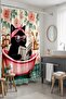 Bathroom Curtain, Bathroom Magazine Patterned Shower Curtain, Bathtub Curtain 175X200Cm - 2
