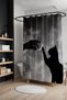 Bathroom Curtain, Patterned Shower Curtain in Pursuit of the Moon, Bathtub Curtain 175X200Cm - 3