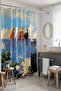 Bathroom Curtain, Cats Looking at the Sky Patterned Shower Curtain, Bathtub Curtain 175X200Cm - 2