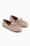 Darya Beige Suede Embroidered Moccasin Shoes Women's Loafer - 4