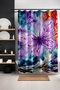 Bathroom Curtain, Purple Butterfly Patterned Shower Curtain, Bathtub Curtain 175X200Cm - 3