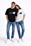 Lover Couple Heartbeat Printed Couple T-Shirt Oversize Unisex Couple Set