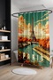 Bathroom Curtain, Autumn Pattern Shower Curtain in Paris, Bathtub Curtain 175X200Cm - 2