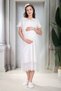 New Season Ecru Fisto Linen Special Design Summer 100% Cotton Maternity Dressing Gown, Nightgown Set - 8