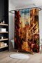 Bathroom Curtain, Sicilian Streets Patterned Shower Curtain, Bathtub Curtain 175X200Cm - 2