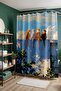Bathroom Curtain, Cats Looking at the Sky Patterned Shower Curtain, Bathtub Curtain 175X200Cm