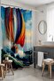 Bathroom Curtain, Mosaic Wavy Sea and Ship Pattern Shower Curtain, Bathtub Curtain 175X200Cm - 2