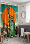 Bathroom Curtain, Freedom City Patterned Shower Curtain, Bathtub Curtain 175X200Cm - 2
