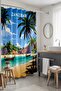 Bathroom Curtain, Turquoise Escape Patterned Shower Curtain, Bathtub Curtain 175X200Cm - 2